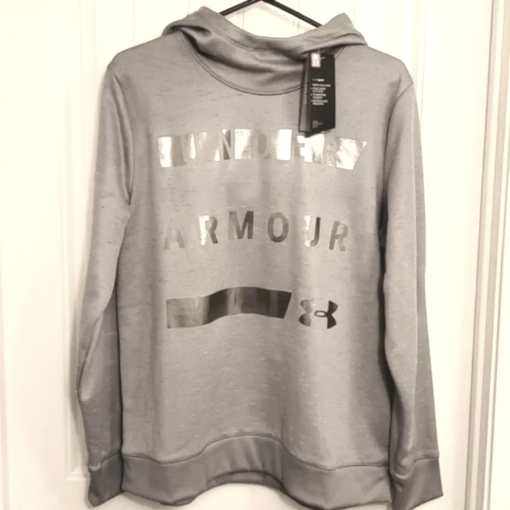 Under Armour Pullover Fleece Hoodie Sweatshirt Steal Gray Silver